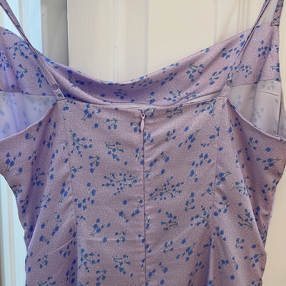 PURPLE MIDI SLIP DRESS - Picture 4 of 6